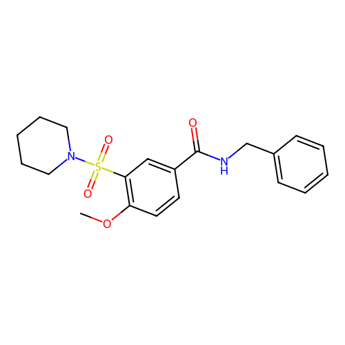 N-benzyl-4-methoxy-3-piperidin-1-ylsulfonylbenzamide structure