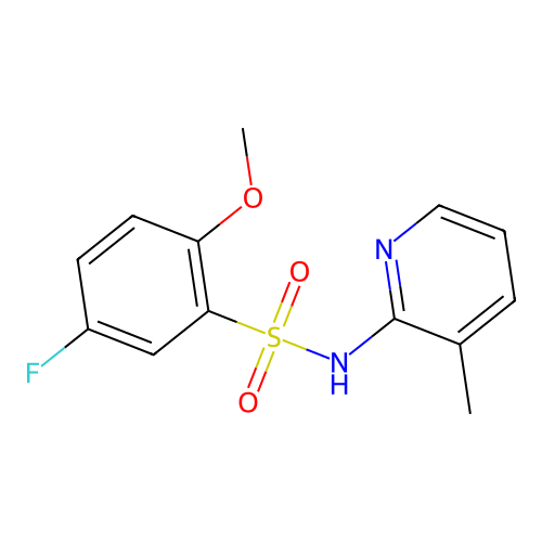 5-fluoro-2-methoxy-N-(3-methylpyridin-2-yl)benzenesulfonamide structure