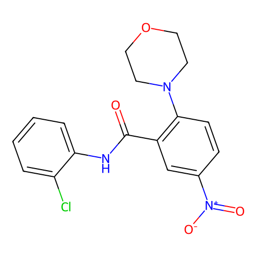N-(2-chlorophenyl)-2-morpholin-4-yl-5-nitrobenzamide structure