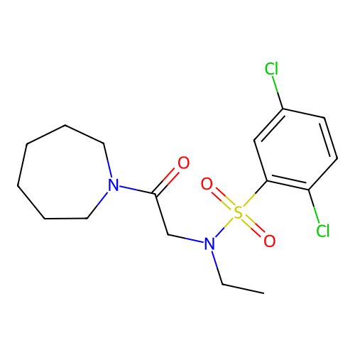 N-[2-(azepan-1-yl)-2-oxoethyl]-2,5-dichloro-N-ethylbenzenesulfonamide structure
