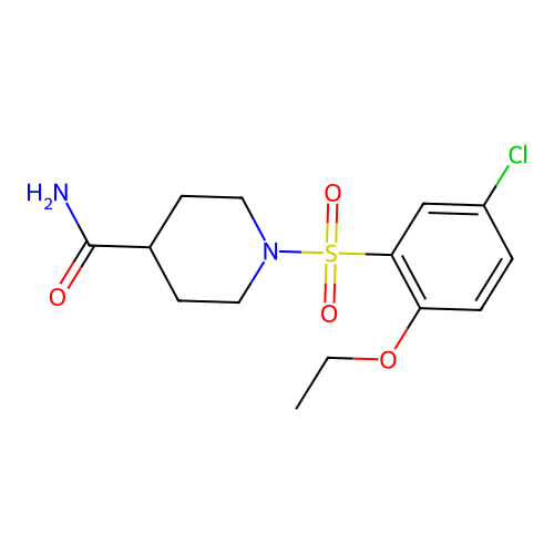 1-[(5-Chloro-2-ethoxyphenyl)sulfonyl]piperidine-4-carboxamide structure