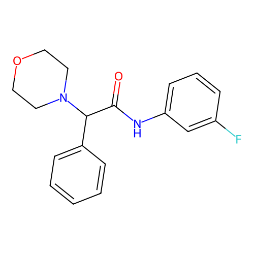 N-(3-fluorophenyl)-2-morpholin-4-yl-2-phenylacetamide structure