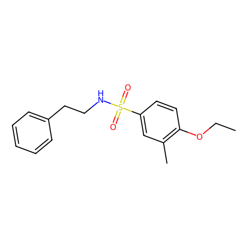 4-ethoxy-3-methyl-N-(2-phenylethyl)benzenesulfonamide structure