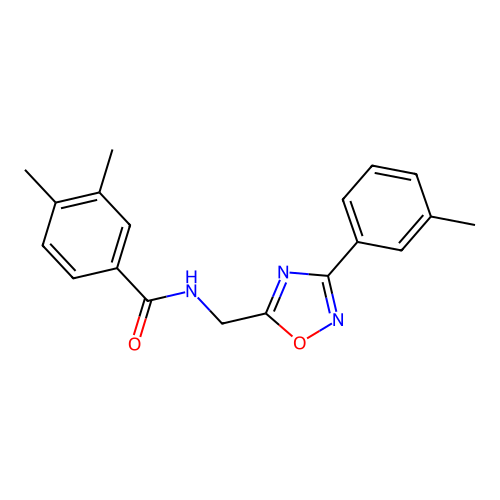3,4-dimethyl-N-[[3-(3-methylphenyl)-1,2,4-oxadiazol-5-yl]methyl]benzamide structure