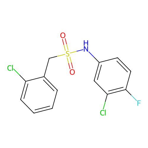 N-(3-chloro-4-fluorophenyl)-1-(2-chlorophenyl)methanesulfonamide structure