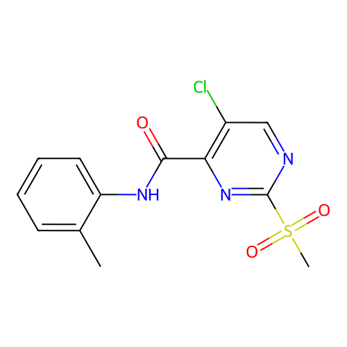 5-chloro-2-methanesulfonyl-N-(2-methylphenyl)pyrimidine-4-carboxamide structure