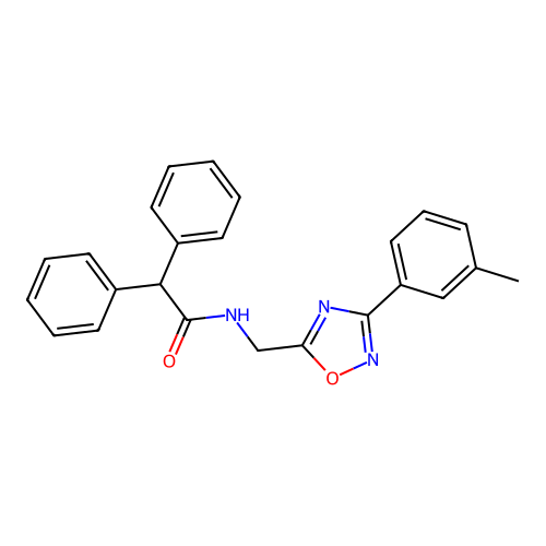 N-[[3-(3-methylphenyl)-1,2,4-oxadiazol-5-yl]methyl]-2,2-diphenylacetamide structure