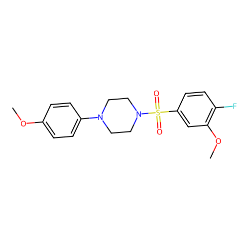 1-[(4-Fluoro-3-methoxyphenyl)sulfonyl]-4-(4-methoxyphenyl)piperazine structure