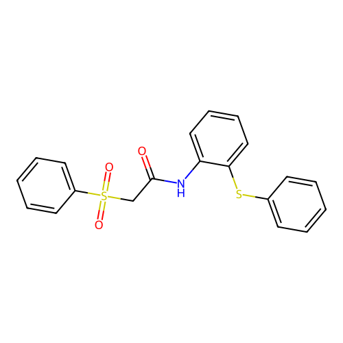 2-(benzenesulfonyl)-N-(2-phenylsulfanylphenyl)acetamide structure