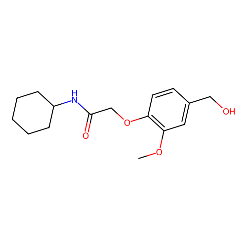 N-cyclohexyl-2-[4-(hydroxymethyl)-2-methoxyphenoxy]acetamide structure