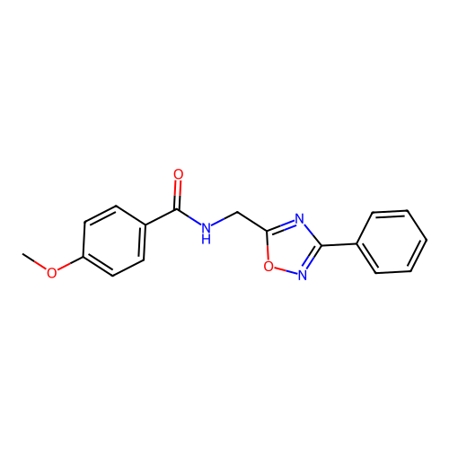 4-methoxy-N-[(3-phenyl-1,2,4-oxadiazol-5-yl)methyl]benzamide structure