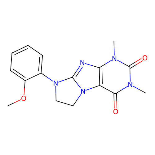 6-(2-Methoxyphenyl)-2,4-dimethyl-7,8-dihydropurino[7,8-a]imidazole-1,3-dione structure