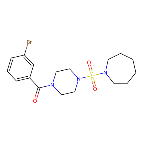 (4-(Azepan-1-ylsulfonyl)piperazin-1-yl)(3-bromophenyl)methanone structure