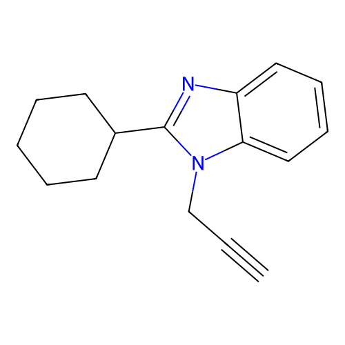 2-Cyclohexyl-1-prop-2-ynylbenzimidazole structure