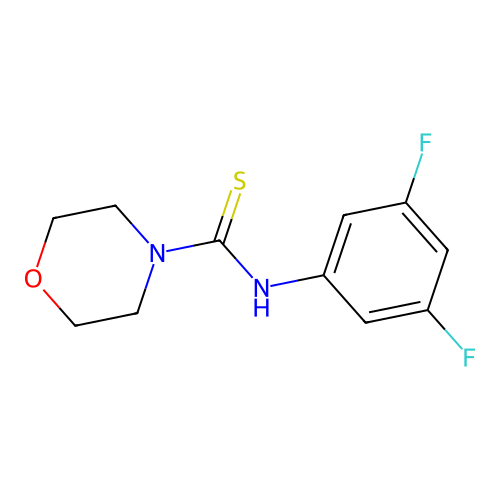 N-(3,5-difluorophenyl)morpholine-4-carbothioamide structure