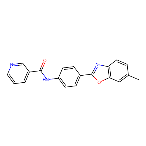 N-[4-(6-methyl-1,3-benzoxazol-2-yl)phenyl]pyridine-3-carboxamide structure