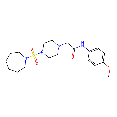 2-(4-(azepan-1-ylsulfonyl)piperazin-1-yl)-N-(4-methoxyphenyl)acetamide structure