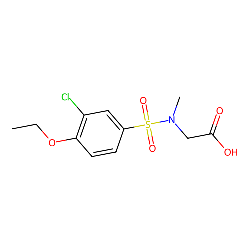 N-[(3-chloro-4-ethoxyphenyl)sulfonyl]-N-methylglycine structure
