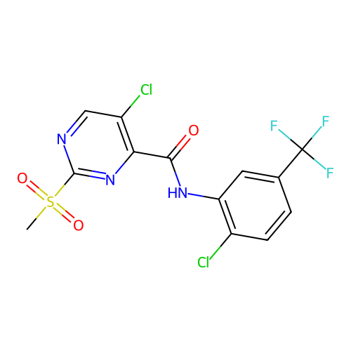 5-chloro-N-[2-chloro-5-(trifluoromethyl)phenyl]-2-methylsulfonylpyrimidine-4-carboxamide structure