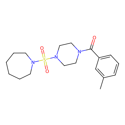 [4-(Azepane-1-sulfonyl)-piperazin-1-yl]-m-tolyl-methanone structure