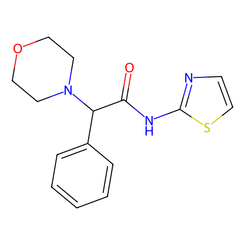 2-(morpholin-4-yl)-2-phenyl-N-(1,3-thiazol-2-yl)acetamide structure