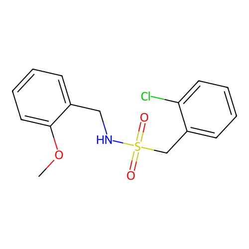 1-(2-chlorophenyl)-N-[(2-methoxyphenyl)methyl]methanesulfonamide structure