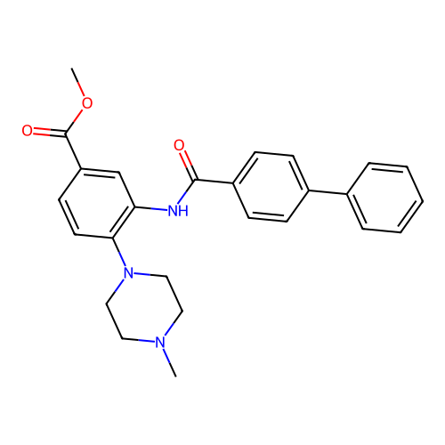 Methyl 4-(4-methylpiperazin-1-yl)-3-[(4-phenylbenzoyl)amino]benzoate structure