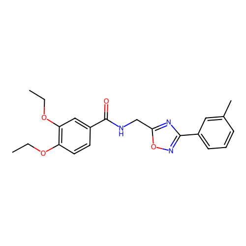 3,4-diethoxy-N-[[3-(3-methylphenyl)-1,2,4-oxadiazol-5-yl]methyl]benzamide structure