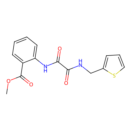 Methyl 2-({oxo[(thiophen-2-ylmethyl)amino]acetyl}amino)benzoate structure