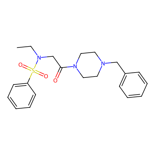 N-[2-(4-benzylpiperazin-1-yl)-2-oxoethyl]-N-ethylbenzenesulfonamide structure