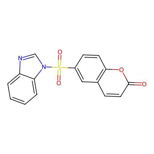 6-(1H-1,3-benzodiazole-1-sulfonyl)-2H-chromen-2-one structure