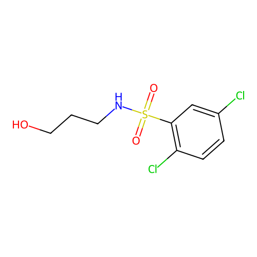 2,5-dichloro-N-(3-hydroxypropyl)benzenesulfonamide structure