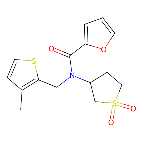 N-(1,1-dioxothiolan-3-yl)-N-[(3-methylthiophen-2-yl)methyl]furan-2-carboxamide structure