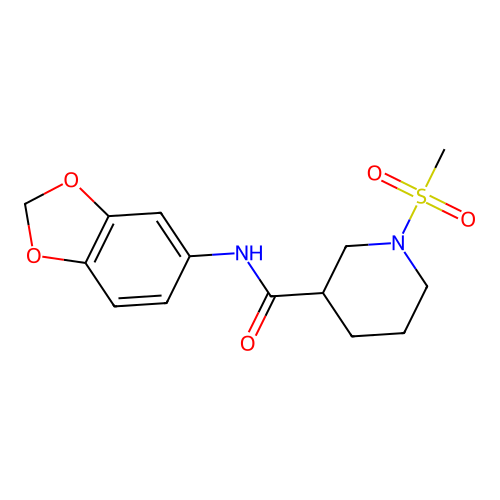 N-(1,3-benzodioxol-5-yl)-1-methylsulfonylpiperidine-3-carboxamide structure
