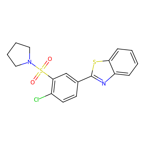 2-(4-Chloro-3-(pyrrolidin-1-ylsulfonyl)phenyl)benzo[d]thiazole structure