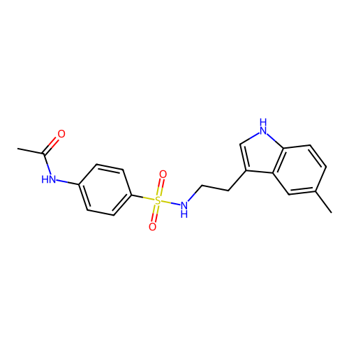 N-[4-[2-(5-methyl-1H-indol-3-yl)ethylsulfamoyl]phenyl]acetamide structure