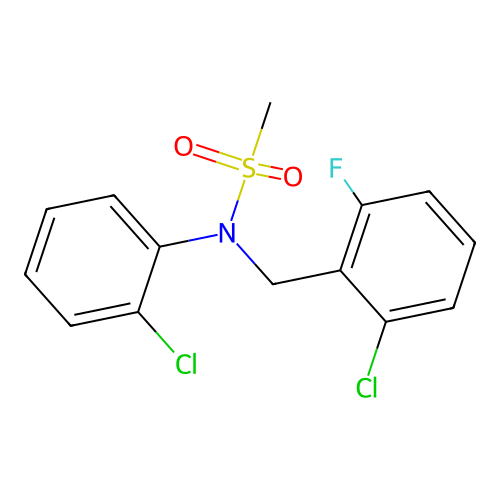 N-(2-chloro-6-fluorobenzyl)-N-(2-chlorophenyl)methanesulfonamide structure
