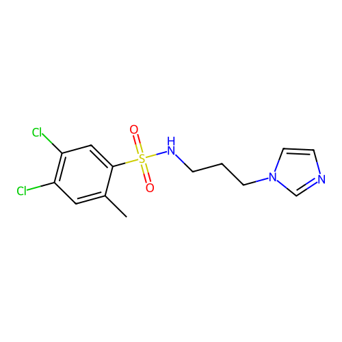 4,5-dichloro-N-(3-imidazol-1-ylpropyl)-2-methylbenzenesulfonamide structure