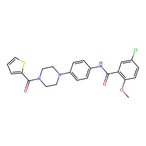 5-chloro-2-methoxy-N-[4-[4-(thiophene-2-carbonyl)piperazin-1-yl]phenyl]benzamide structure