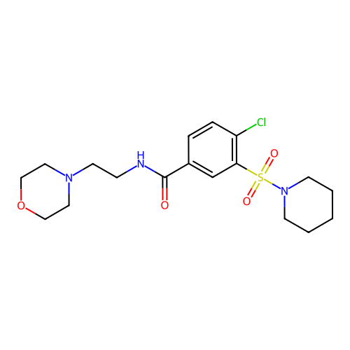4-chloro-N-(2-morpholin-4-ylethyl)-3-piperidin-1-ylsulfonylbenzamide structure