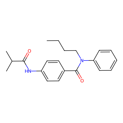 N-butyl-4-(2-methylpropanoylamino)-N-phenylbenzamide structure