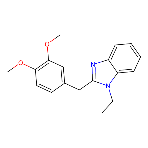 2-[(3,4-Dimethoxyphenyl)methyl]-1-ethylbenzimidazole structure