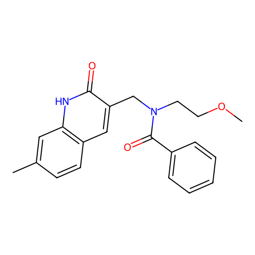 N-(2-methoxyethyl)-N-[(7-methyl-2-oxo-1H-quinolin-3-yl)methyl]benzamide structure