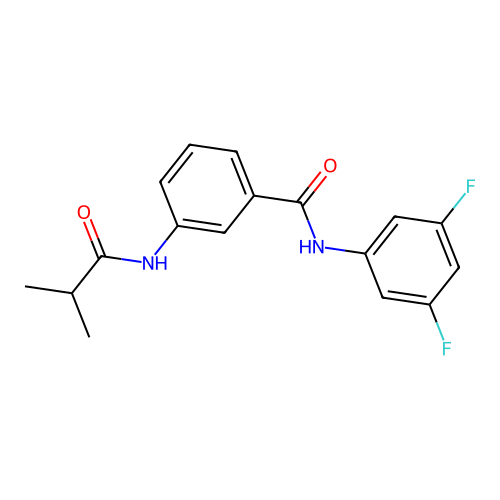 N-(3,5-difluorophenyl)-3-(2-methylpropanoylamino)benzamide structure