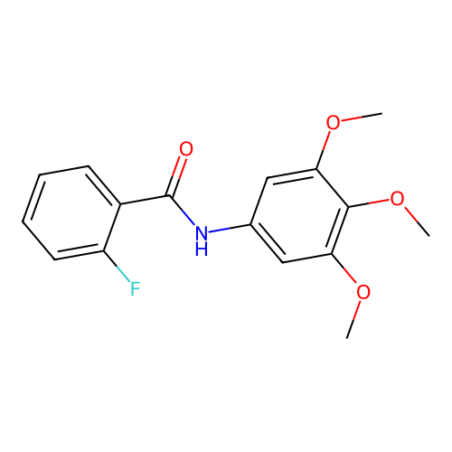 2-fluoro-N-(3,4,5-trimethoxyphenyl)benzamide structure