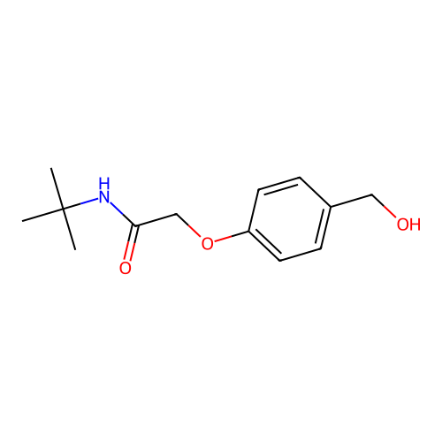N-tert-butyl-2-[4-(hydroxymethyl)phenoxy]acetamide structure