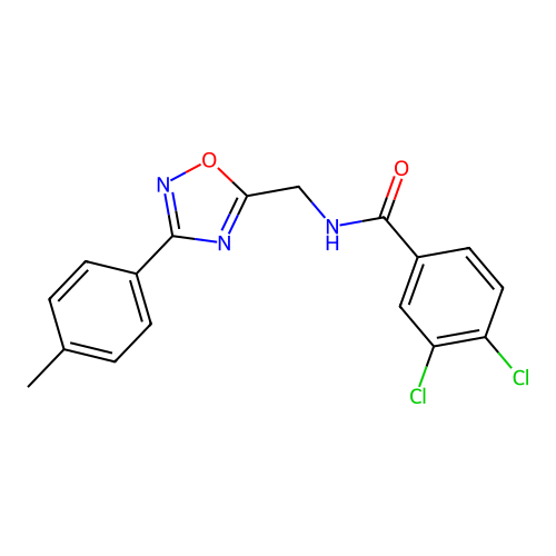 3,4-dichloro-N-[[3-(4-methylphenyl)-1,2,4-oxadiazol-5-yl]methyl]benzamide structure