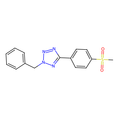 2-Benzyl-5-(4-methylsulfonylphenyl)tetrazole structure