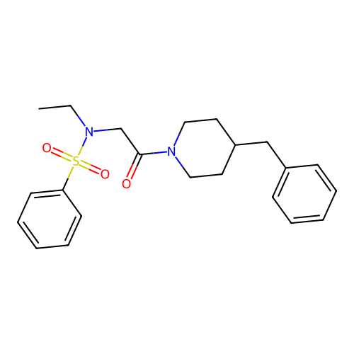 N-[2-(4-benzylpiperidin-1-yl)-2-oxoethyl]-N-ethylbenzenesulfonamide structure
