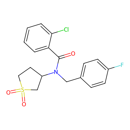 2-chloro-N-(1,1-dioxidotetrahydrothiophen-3-yl)-N-(4-fluorobenzyl)benzamide structure